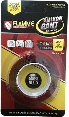 Flamme Çift Taraflı Silikonlu Bant 19mm - 2 Metre