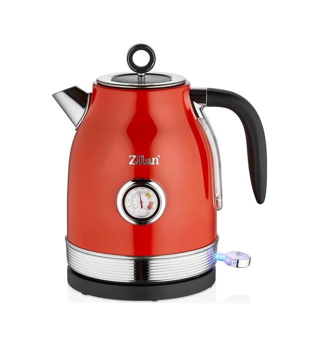 Zln7033 60'li Yılların Retro Su Isıtıcısı, 1,7 Litre,%100 Bpa İçermez, 2000 Watt, Paslanmaz Çelik İç Kısım,