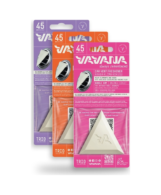 Vavana Araba Klima Kokusu 3'lü Set - Trio Oto Kokusu Bpa & Sıvı İçermez 45 Gün Etkili Set 2