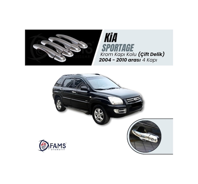 Kia Sportage Krom Kapı Kolu 4 Kapı 2004-2010 Arası Çift Delik