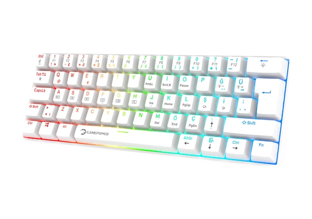 Gamepower Lyra Rgb 60m 62tuş Beyaz Mekanik Kablolu Red Switch Ckckgmp0017