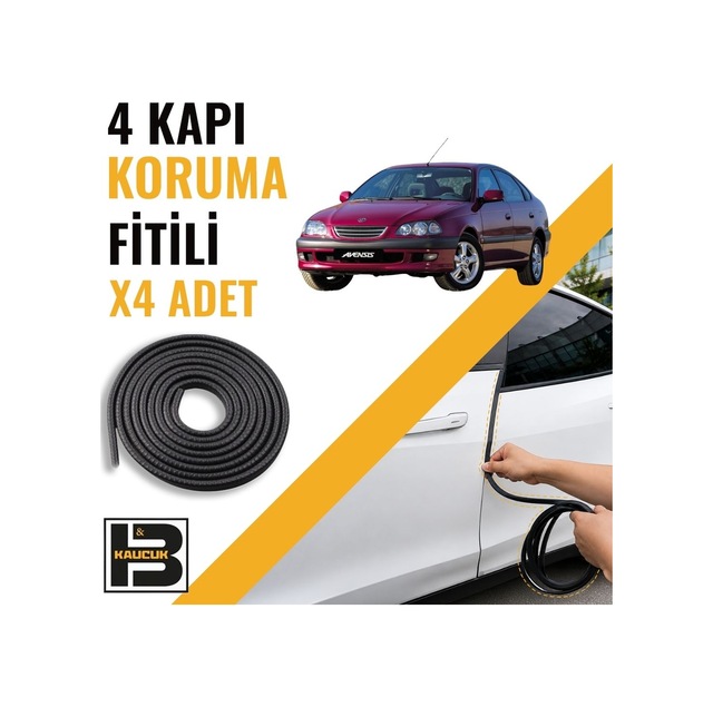 Toyota Avensis 1998-2003 Kapı Koruma Fitili-4 Kapı-siyah-bm2311