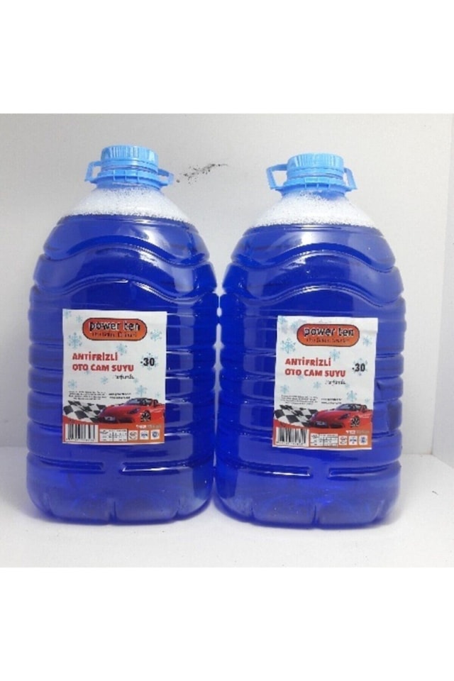 Powerten 5 Litre Cam Suyu 2 Adet Toplam 10 Litre Etkili Temizlik & Donmaya Karşı Koruma