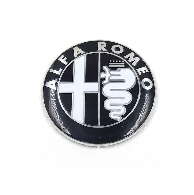 ALFA ROMEO BAGAJ KAPUT LOGO 74 MM 1 ADET AMBLEM SİYAH-GÜMÜŞ