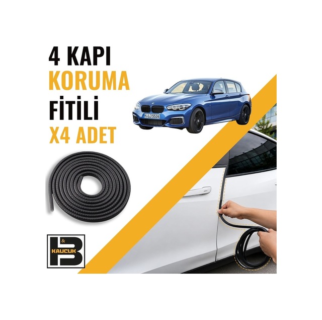 Bmw 1 Serisi F20 2011-2025 Kapı Koruma Fitili-4 Kapı-siyah-bm2354
