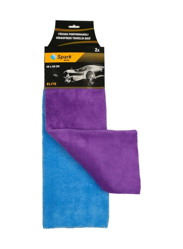 1 Adet Spark 3360 Elite 2' Li Paket Mikrofiber Oto Kurulama Temizlik Pasta Ve Cila Bezi 40x40 Cm.