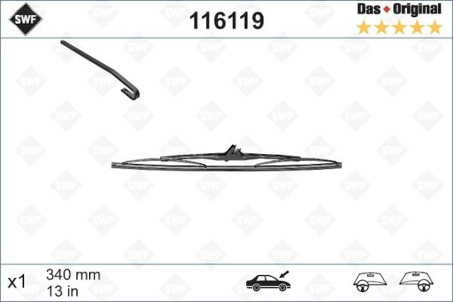 Silecek - 362 - Süpürgesi Arka Golf3-golf4 - Spt-gld - 340 Mm