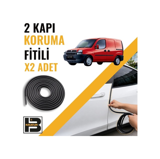 Fiat Doblo Panelvan 2001-2005 Kapı Koruma Fitili-iki Kapı-siyah-bm1170