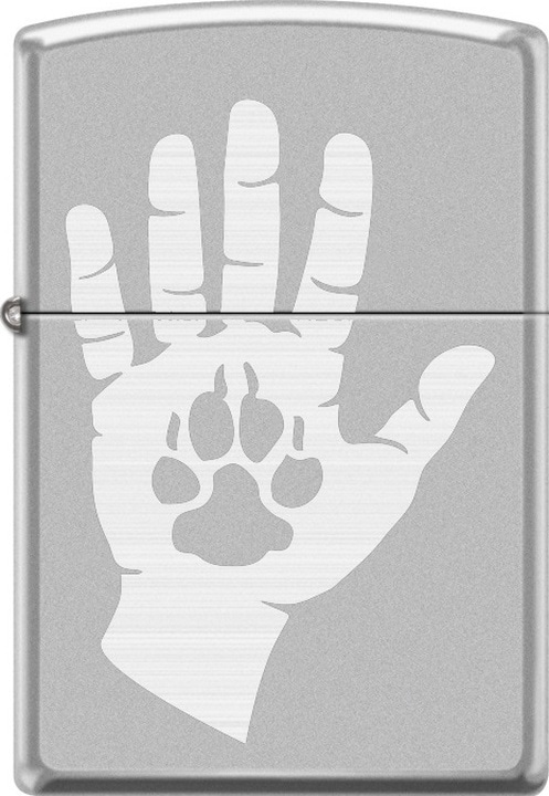 Zippo Hand And Paw Print Design Çakmak