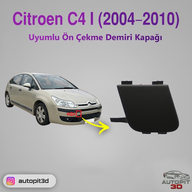 Citroen C4 I 2004 2010 Uyumlu Ön Çeki Demiri Kapağı