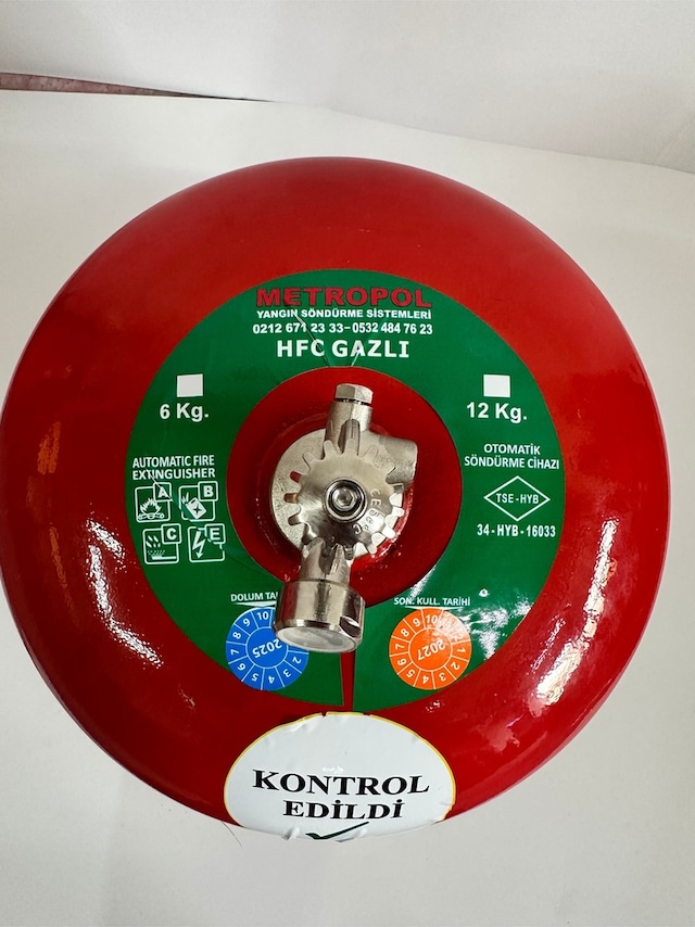 Yangın Tekne Sertifikalı 6kg Hfc Gazlı Tayfun Yangın Söndürme Tüpü 4yıl Garantili