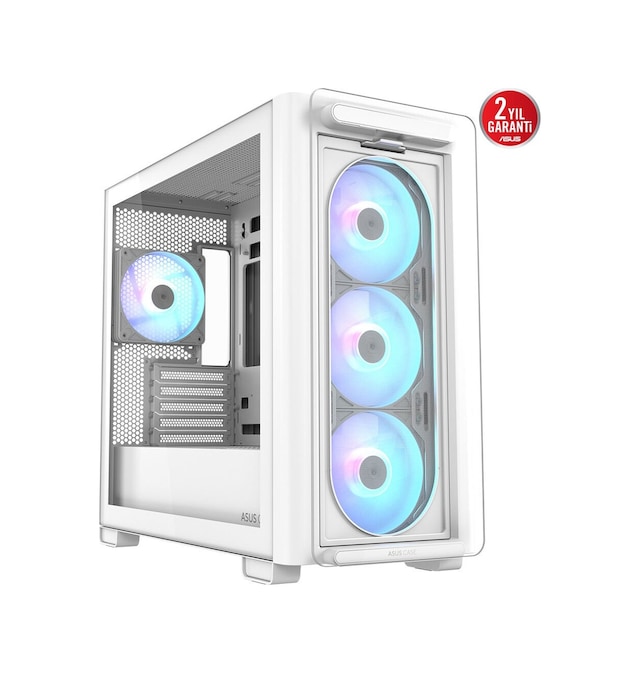 ASUS A23 PLUS GIZLI KONNEKTOR DESTEKLI 360 MM RADYATOR VE 380 MM EKRAN KARTI UYUMLU 4 mATX ARGB White