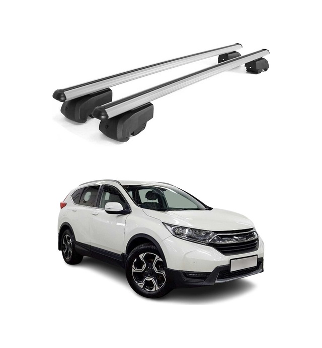 Honda Cr-v 2017-2022 Arası Uyumlu Port Bagaj Taşıyıcı Ara Atkı Alüminyum Gümüş 2 Parça