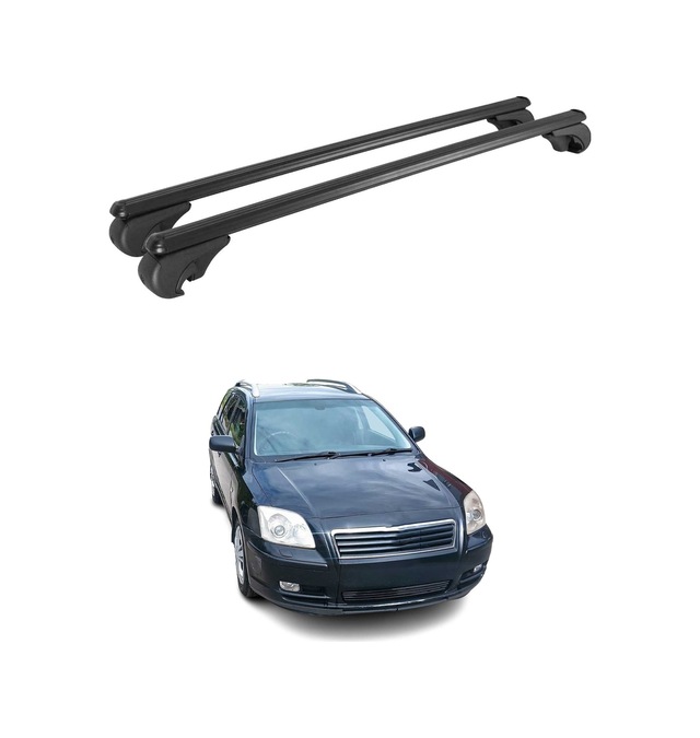 Toyota Avensis I Station Wagon 1997-2003 Arası Uyumlu Port Bagaj Taşıyıcı Ara Atkı Alüminyum Siyah 2 Parça