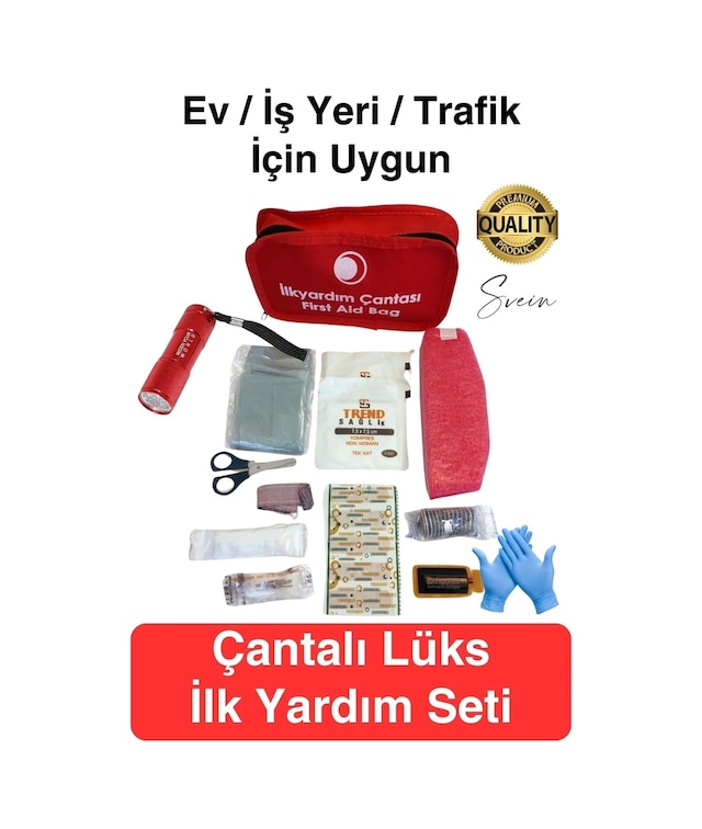 Lüks İlk Yardım Çantası Deprem Afet Acil Durum Müdahale Kiti Araç Ev İşyeri Yerli Üretim Ecza Çanta
