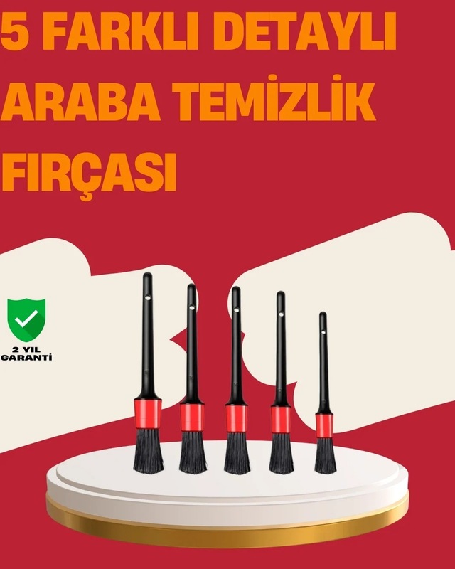 Ers Araç İçi Detaylı Temizlik Seti-araba Jant Ve İç Yüzey Temizlik Fırçaları
