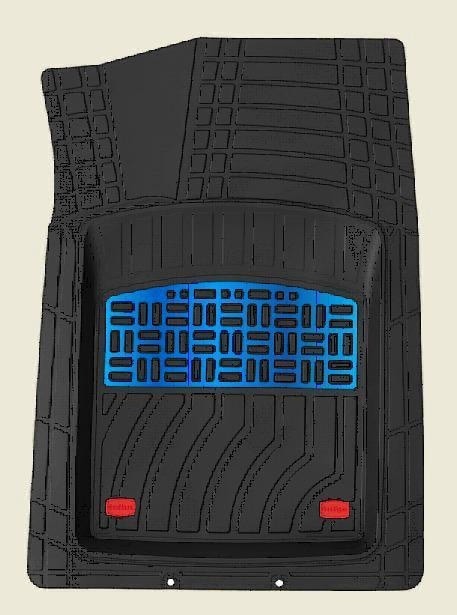 Kia Sorento 2005 Uyumlu 3 Cm Havuzlu 5 Parça Set 4d Paspas Takımı Siyah - Mavi