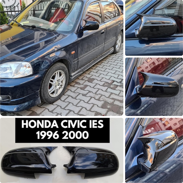 Honda Civic 1996 2000 Yarasa Ayna Kapağı - Parlak Siyah - Ies Ayna