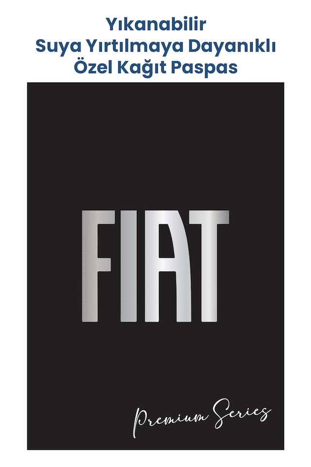Yıkanabilir Fiat Oto Paspas Kağıdı Siyah Gümüş Baskı 50 Adet