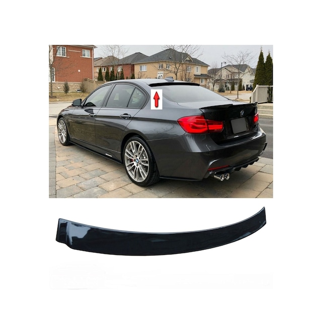 Bmw F30 2012-2018 Plastik Parlak Siyah Cam Üstü Spoiler Uyumlu