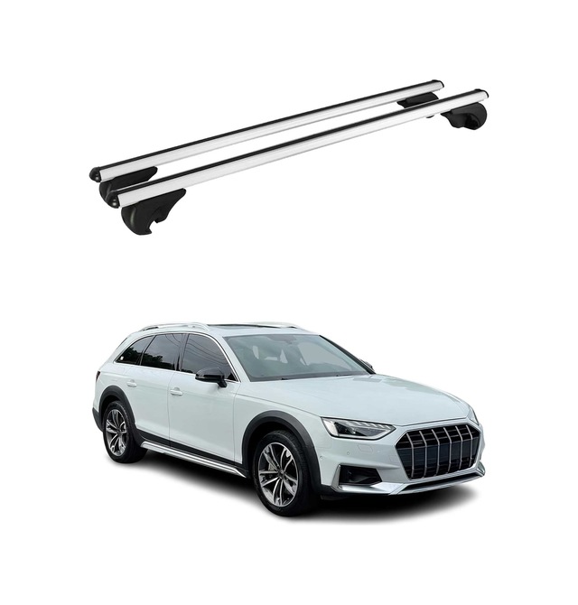 Audi A4 B9 Allroad 2016-2025 Arası Uyumlu Port Bagaj Taşıyıcı Ara Atkı Alüminyum Gümüş 2 Parça