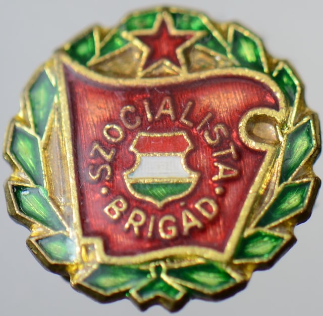 Macaristan Sosyalist Rozet-pin. 15,5 Mm Renkli Mineli.