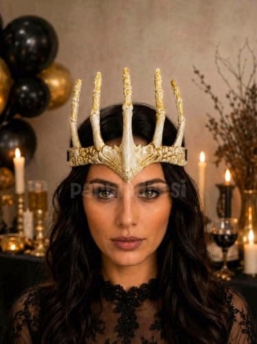 Cadılar Bayramı Kemik Görünümlü İskelet El Tacı Halloween Parti Kostüm Aksesuarı