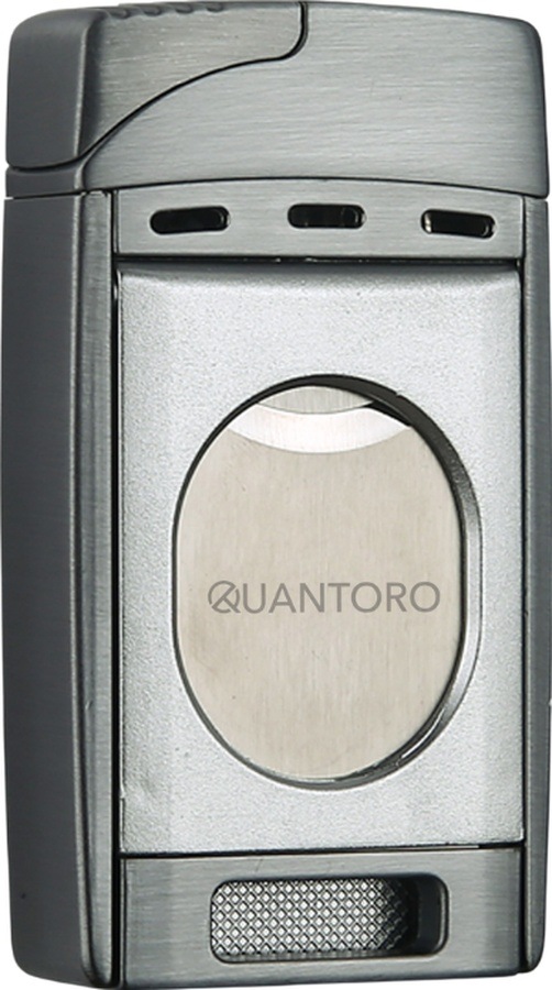 Quantoro Çift Torch Pürmüz Easy Cut Gümüş Metal Puro Çakmağı - Trz1189
