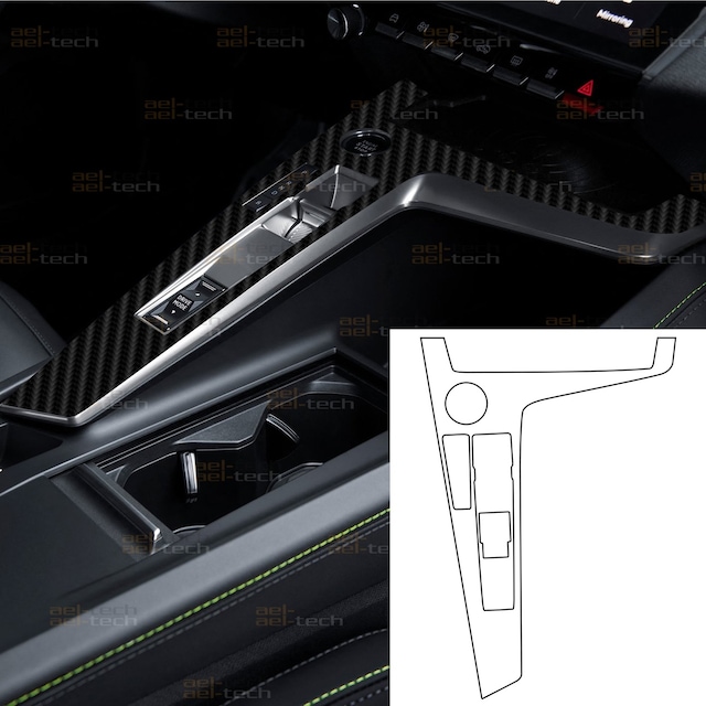 Peugeot 308/408 Uyumlu Vites Etrafı 5d Karbon Görünümlü Tpu Koruma 2023-2026