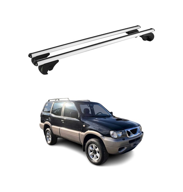 Nissan Terrano R20 1993-2005 Arası Uyumlu Port Bagaj Taşıyıcı Ara Atkı Alüminyum Gümüş 2 Parça