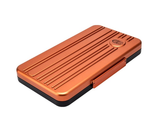 Lubinski Seyahat Tipi 5 Turuncu Humidor Metal Puro Kutusu