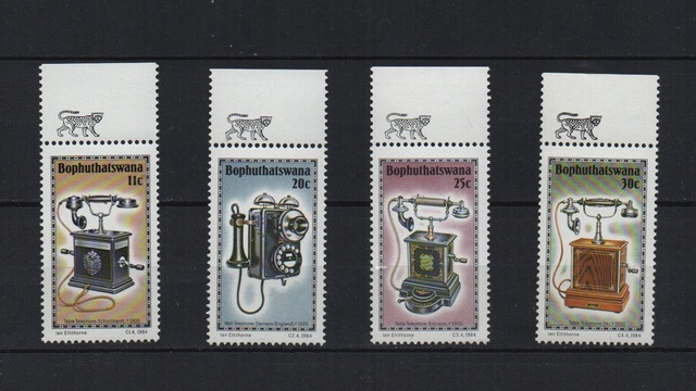 Güney Afrika Bophuthatswana 1984 Telefonun Tarihi 11-20-25-30 Cent Tam Seri Lt0028b Teşhir Ürün