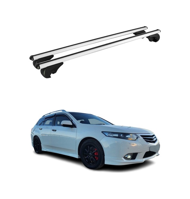 Honda Accord Station Wagon 2003-2014 Arası Uyumlu Port Bagaj Taşıyıcı Ara Atkı Alüminyum Gümüş 2 Parça