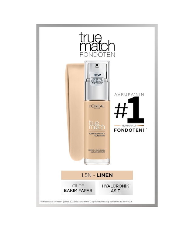 L'Oreal Paris True Match Bakım Yapan Fondöten 1.5N Linen