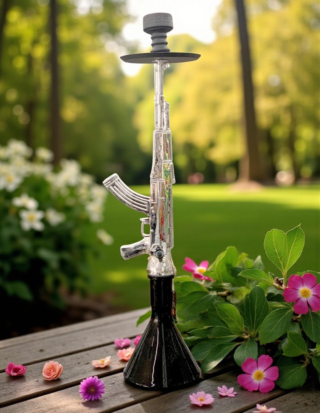 Alüminyum Gövdeli Ak-47 Kalaşnikof Tasarım 90 Cm Premium Nargile Seti Büyük Boy Contalı Sistem 48182075