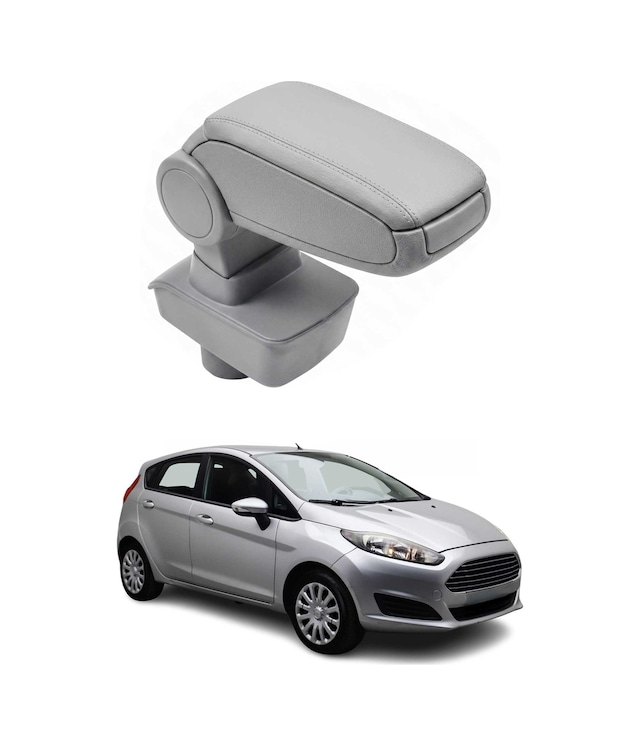 Ford Fiesta 6 2008-2017 Uyumlu Kolçak Kol Dayama Gri Suni Deri Araca Özel