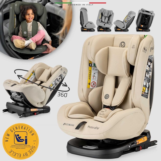 Elele Modenafix 2 360 Dönen I-size Oto Koltuğu İsofix 40-150 Cm 0-36 Kg Bej