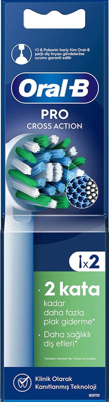 Oral-B Cross Action X-Filament Şarjlı Diş Fırçası Yedek Başlığı Beyaz 2'li