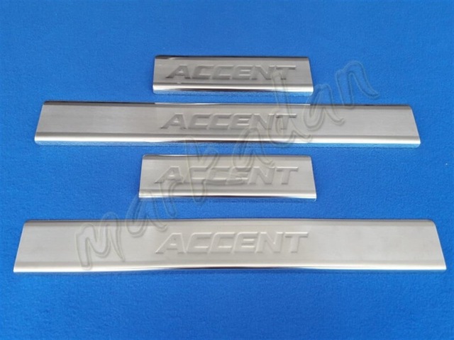 Hyundai Accent Blue Krom Kapı Eşiği 2011-2018 4 Parça Paslanmaz Ç