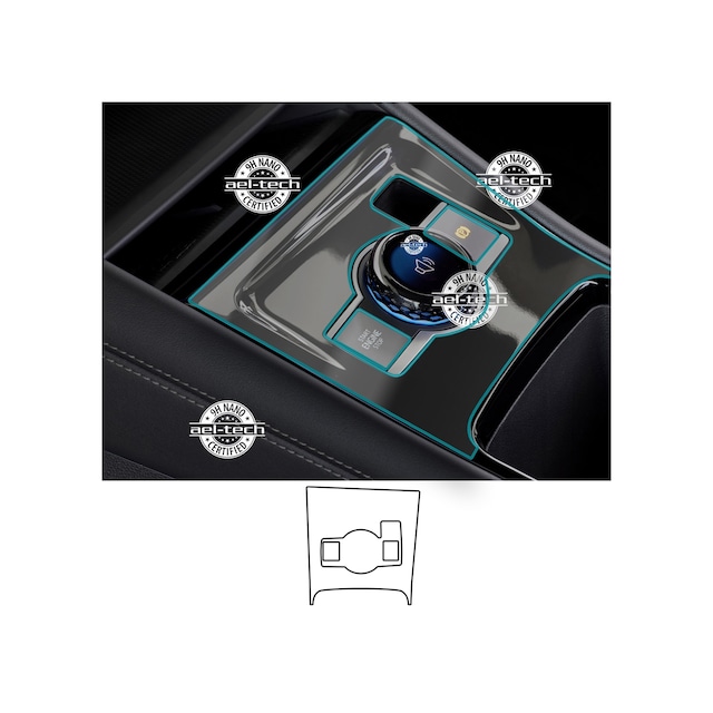 Volkswagen Tayron Uyumlu Vites Etrafı Piano Black Tpu Koruyucu 2025-2026