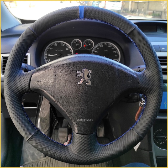 Peugeot 307 2005-2006-2007-2008-2009 Araca Özel Direksiyon Kılıfı Siyah