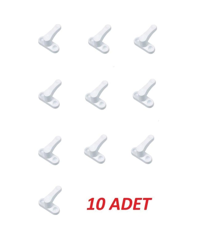 Ydgr 10'lu Pvc Pencere Kapı Emniyet Kilidi Plastik Çekmeli Beyaz
