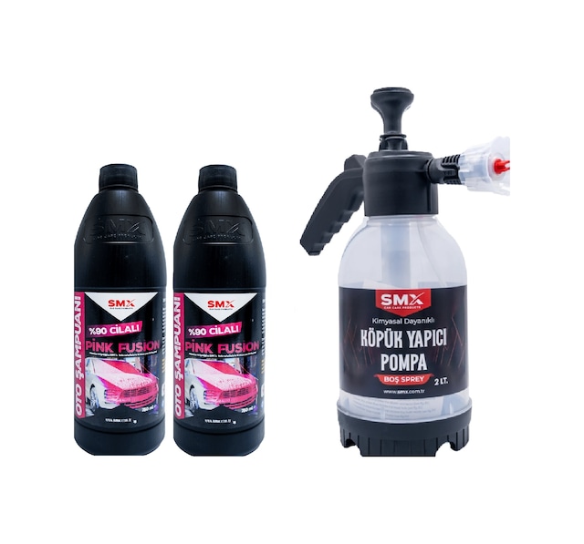 Smx %90 Cilalı Pink Fusion Oto Şampuanı 750 Ml 2adet Ve Köpük Pompası