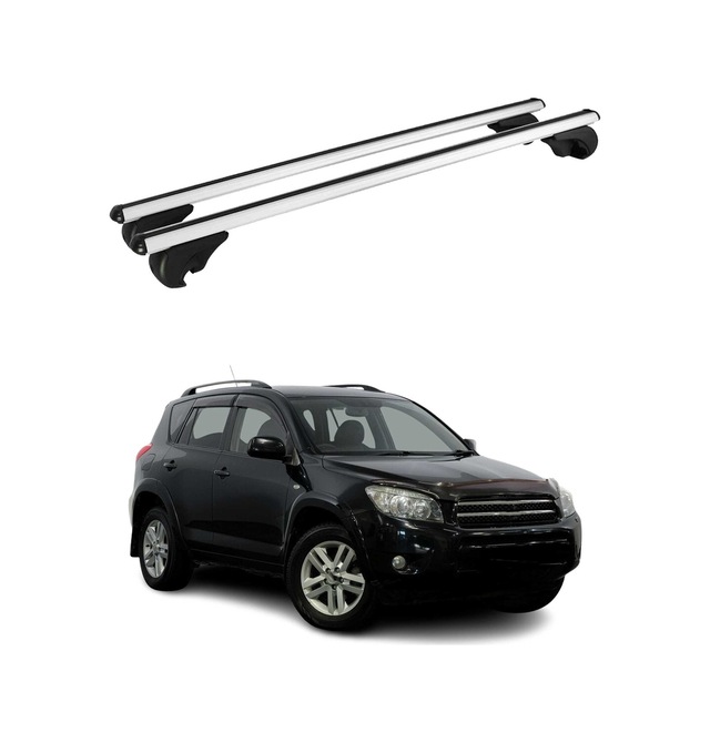 Toyota Rav4 Iıı 2005-2012 Arası Uyumlu Port Bagaj Taşıyıcı Ara Atkı Alüminyum Gümüş 2 Parça