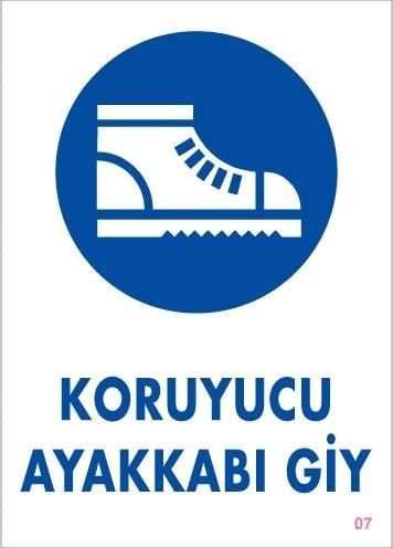 Buradabulabilirsin Koruyucu Ayakkabı Giy Uyarı Levhası 25x35 Kod:7 Nl