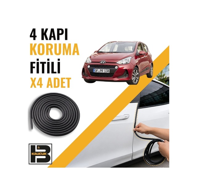 Hyundai İ10 2013-2019 Kapı Koruma Fitili-4 Kapı-siyah-bm2267