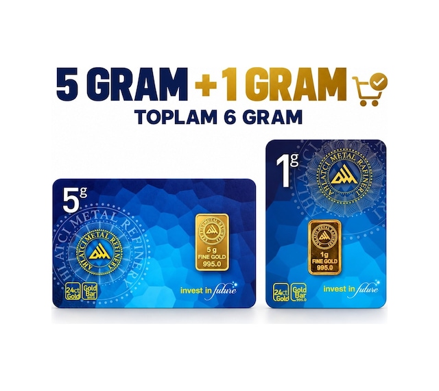 Ahlatcı Kuyumculuk 24 Ayar 6 Gram Külçe Altın 5 + 1