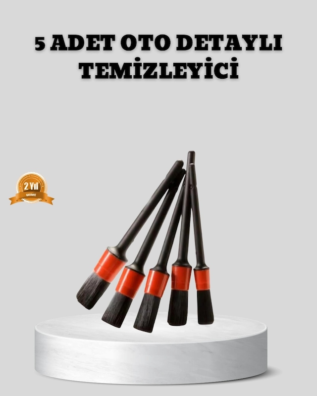 Araç Detay Temizlik Fırçası 5 Li Set Çizmeyen Kıl Çok Yönlü Kullanım