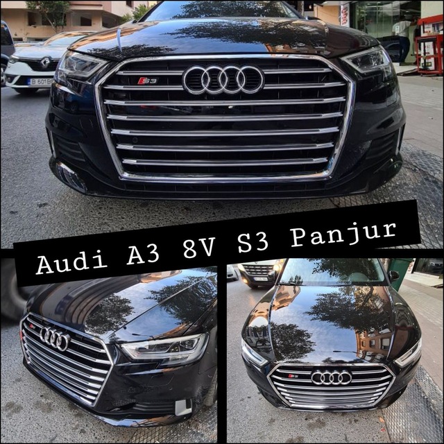 Audı A3 S3 Panjur 2016-2020 Arası Uyumlu Grille S3 Sıyah-Krom