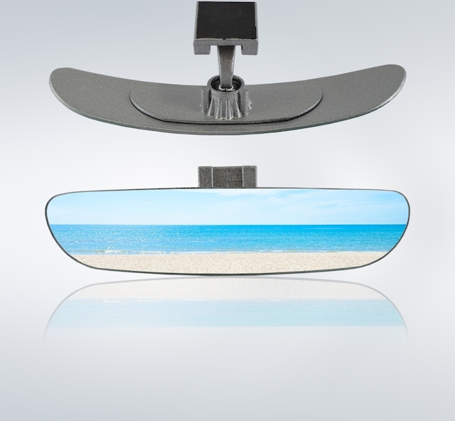 Ova-5 Dik-Eğik Kollu Universal Iç Dikiz Aynası 24X5 Cm Gri